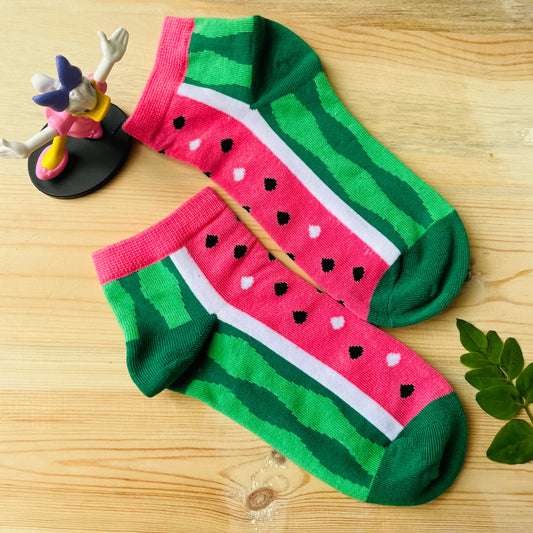 Juicy Watermelon Ankle Socks – Fun Fruit Design  Lazzy Socks India