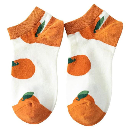 Orange Unisex Ankle Socks by lazzy socks. funky and quirky socks in India 