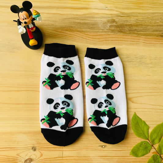Playful Panda Ankle Socks – Cute Animal Print  Lazzy Socks India