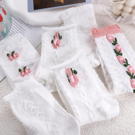 Romantic Ruffle & Floral Ankle Socks (Pack of 5) | Lazzy Socks India