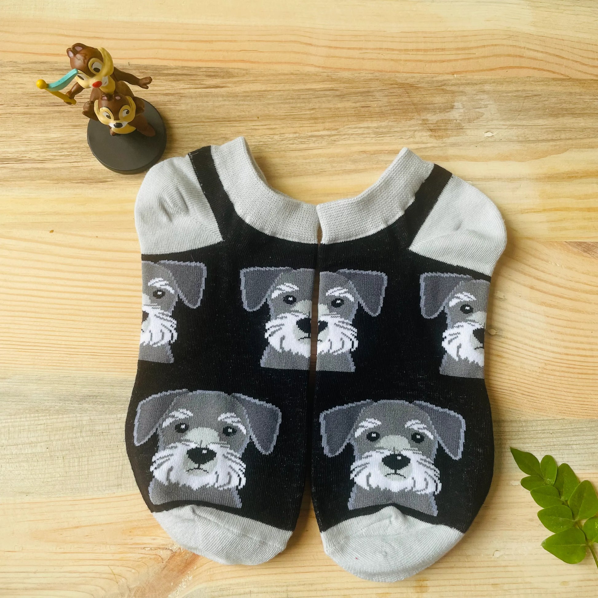 Schnauzer Dog Ankle Socks – Cute Puppy Face Print  Lazzy Socks India