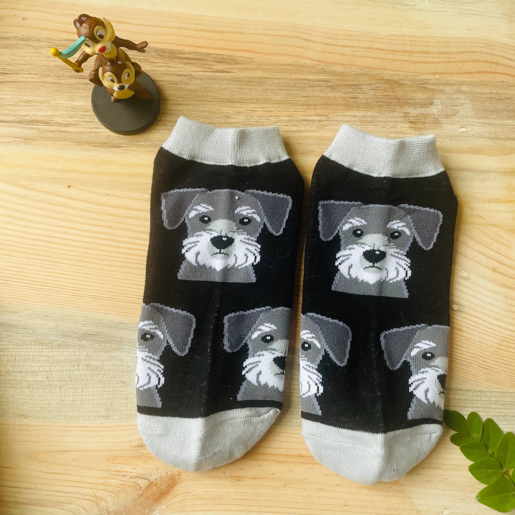Schnauzer Dog Ankle Socks – Cute Puppy Face Print  Lazzy Socks India