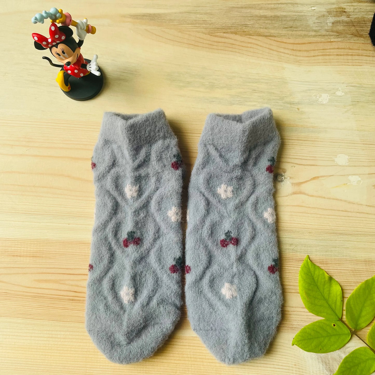 Sweet Cherry Fuzzy Ankle Socks for Women (Pack of 5) | Lazzy Socks India