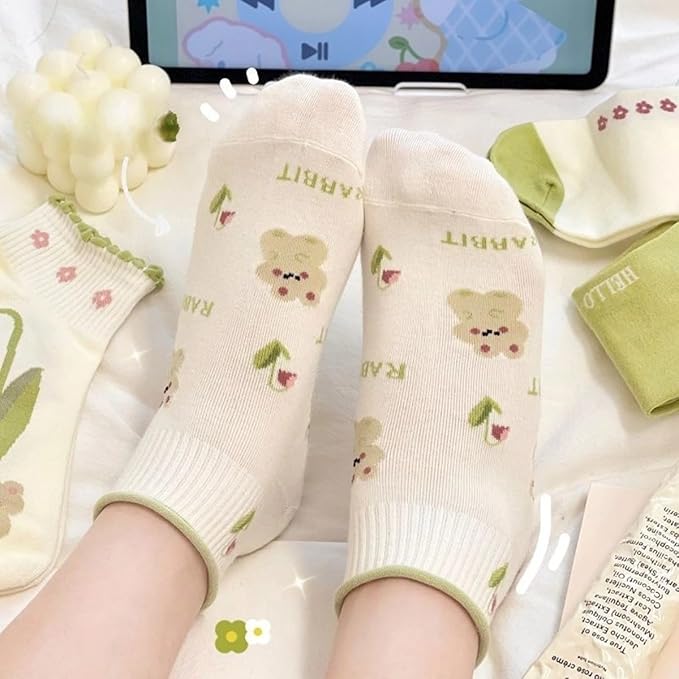 Tulip Garden Ankle Socks (Pack of 5)  Lazzy Socks India