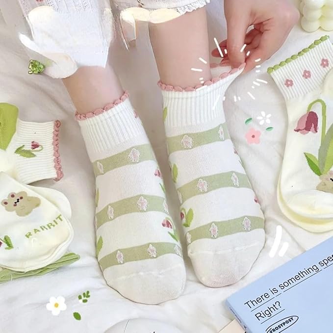 Tulip Garden Ankle Socks (Pack of 5)  Lazzy Socks India