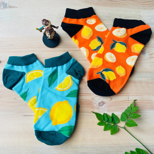 Zesty Lemon Ankle Socks (Pack of 2) | Lazzy Socks India