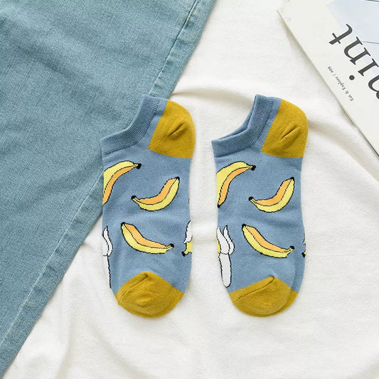 Banana Yellow Blue Unisex Ankle Socks