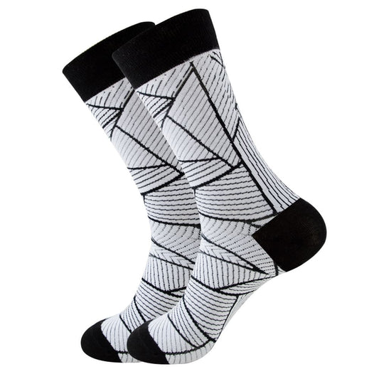 Black & Grey Line Formal Unisex Crew Socks from lazzy socks