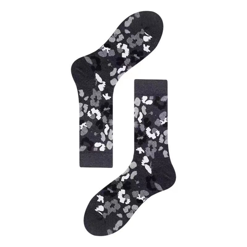 Black n White Floral Unisex Crew Socks from Lazzy socks