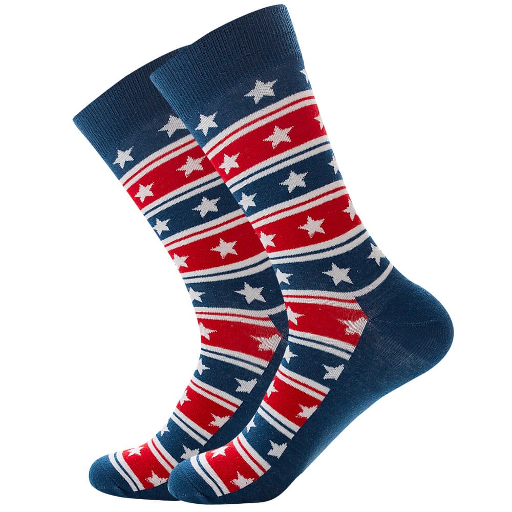 Blue White Stars Formal Unisex Crew Socks from lazzy socks