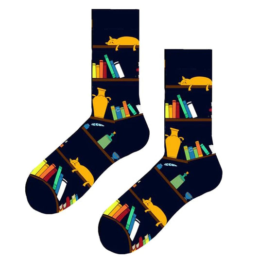 Bookshelves Unisex Crew Socks From Lazzy socks India