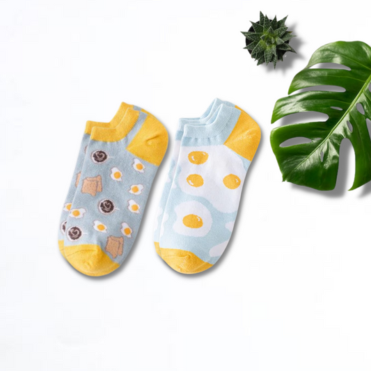 Breakfast Toast And Egg Unisex Ankle Socks (Pack of 2) from lazzy socks