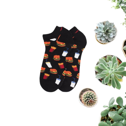 Burger and Fries Unisex Ankle Socks from lazzy socks