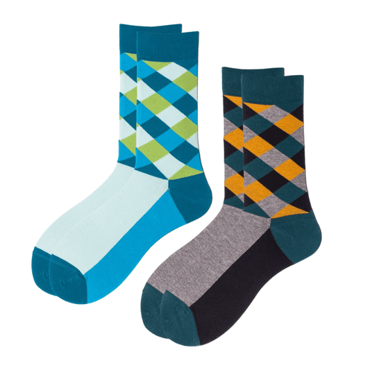 Checks Formal Unisex Crew Socks (Pack of 2) from lazzy socks