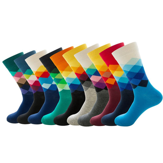 Colourful Diamond Formal Unisex Crew Socks from lazzy socks