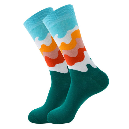 Colourful Waves Formal Unisex Crew Socks from lazzy socks