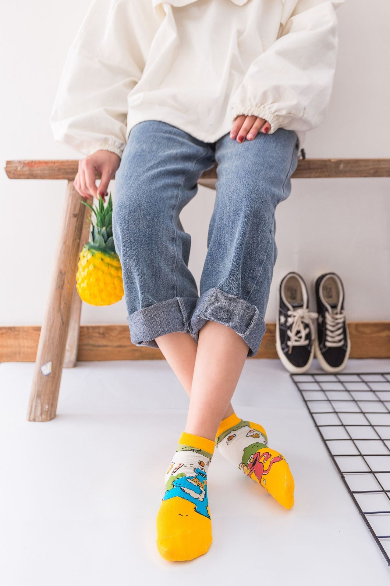 Cookie and Elmo Monster Unisex Ankle Socks