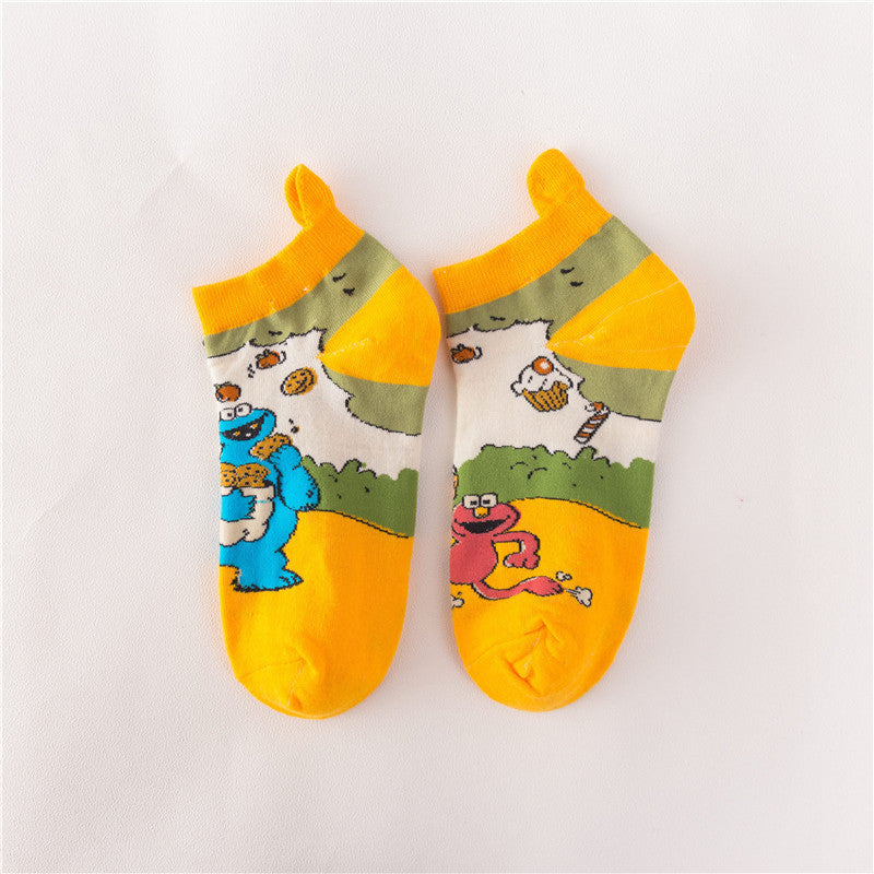 Cookie and Elmo Monster Unisex Ankle Socks