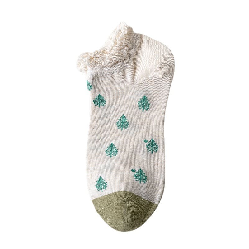 Cute Flower And Tree Unisex Ankle Socks (Pack of 2) from lazzy socks