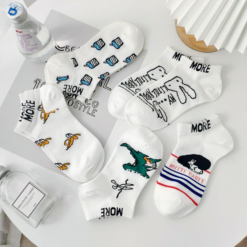 More Cartoon Unisex Ankle Socks (pack of 5 ) from lazzy socks. 