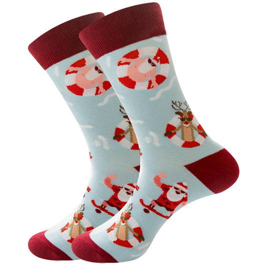 Santa On Holiday Unisex Crew Socks from lazzy socks.jpg