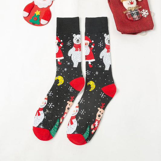 Snow & Santa Unisex Crew Socks (Pack of 2) from lazzy socks