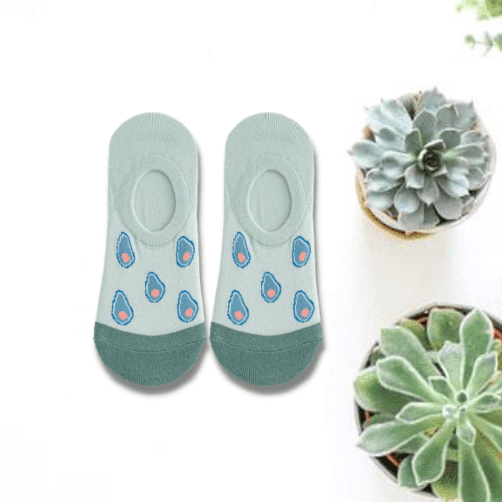 Strawberry & Avocado Unisex No Show Socks (pack of 3) From lazzy socks 
