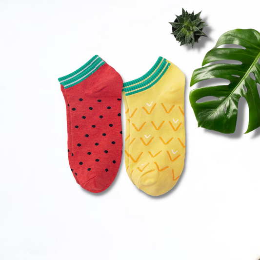 Watermelon And Pineapple Unisex Ankle Socks (Pack of 2) from lazzy socks