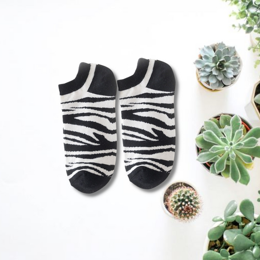 Zebra Print Unisex Ankle Socks from lazzy socks